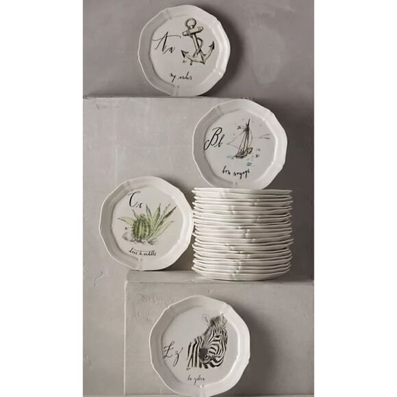 Anthropologie Linea Carta Canape Plate Letter K So Very Kind Diva Pyari NWT - Picture 2 of 6